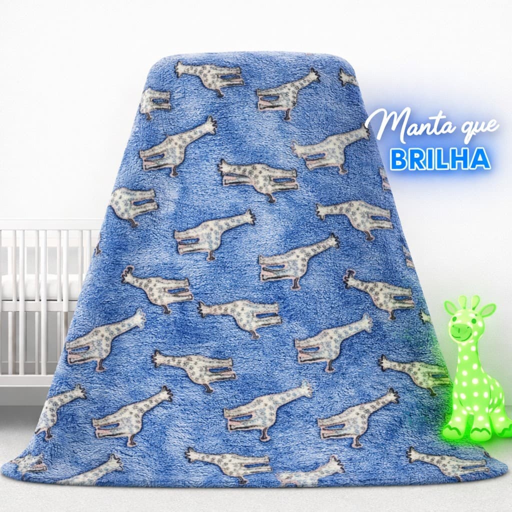 Manta Brilha No Escuro 1,80x2,00 Mt Varias Cores