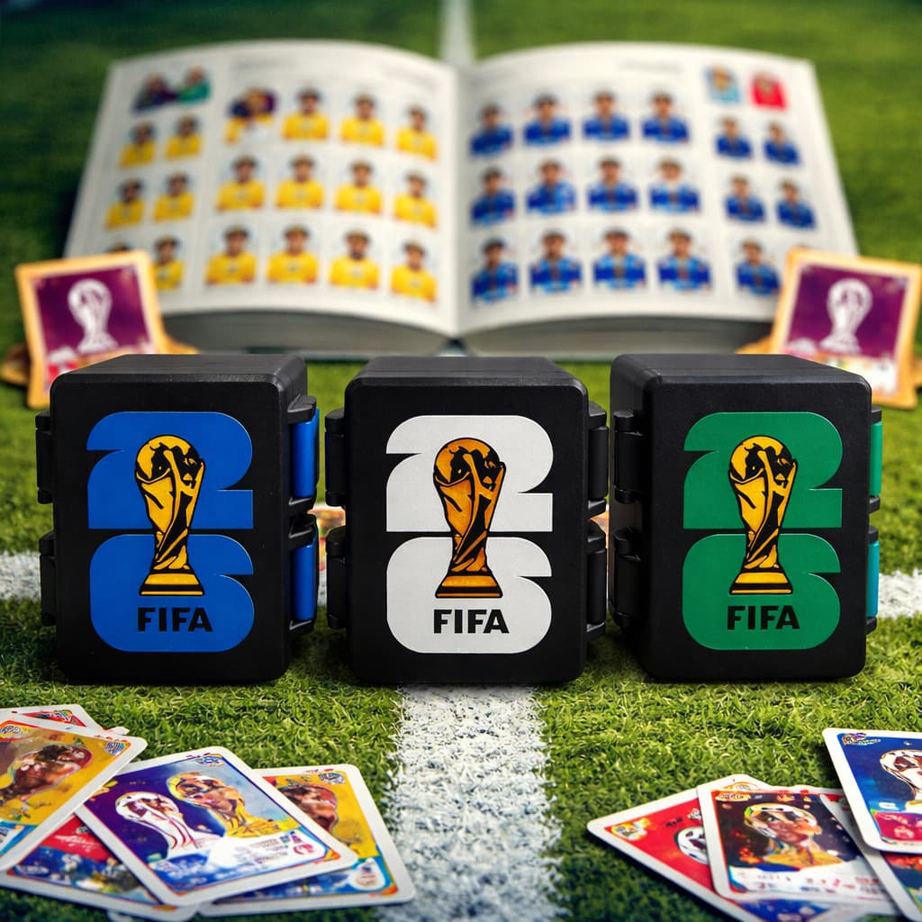 Porta Figurinhas Album Copa do Mundo 2026 Estojo para Guardar Figurinhas Organizador Album Caixa Para Figurinhas Futebol