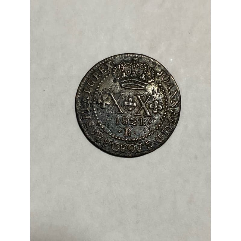 moeda de cobre XX réis 1821 R