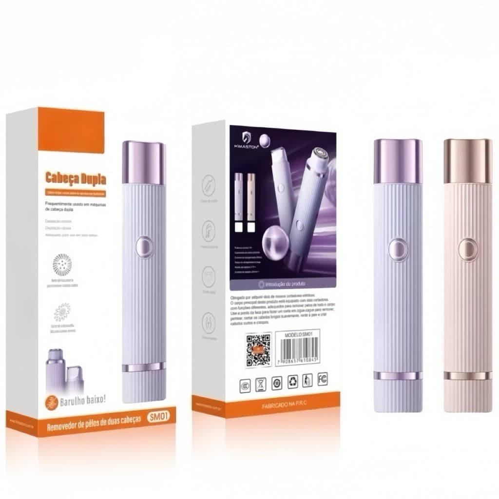 Depilador Eletrico Feminino Recarregável Removedor De Pelos Navalha Dupla SM01