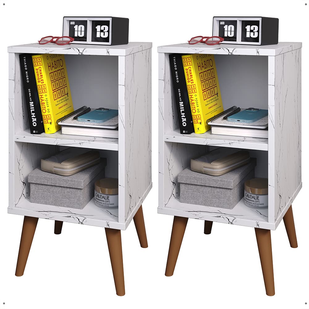 Kit 2 mesinha de cabeceira criado charme para canto de cama