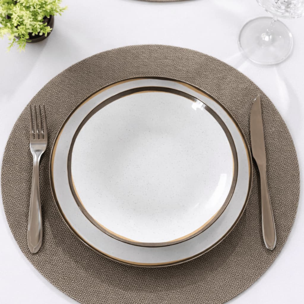 Jogo de Pratos Jantar Canyon Tramontina Porcelana Conjunto de Pratos Raso, Fundo e Sobremesa Opções de Kits