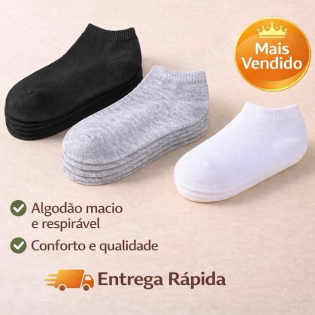 Kit De 3 Até 12 Pares De Meias INFANTIL Algodão