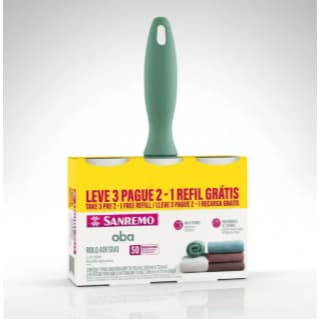 Kit Rolo Adesivo para Pelos com 2 Refis Oba Sanremo 3 unidades - LEVE MAIS PAGUE MENOS