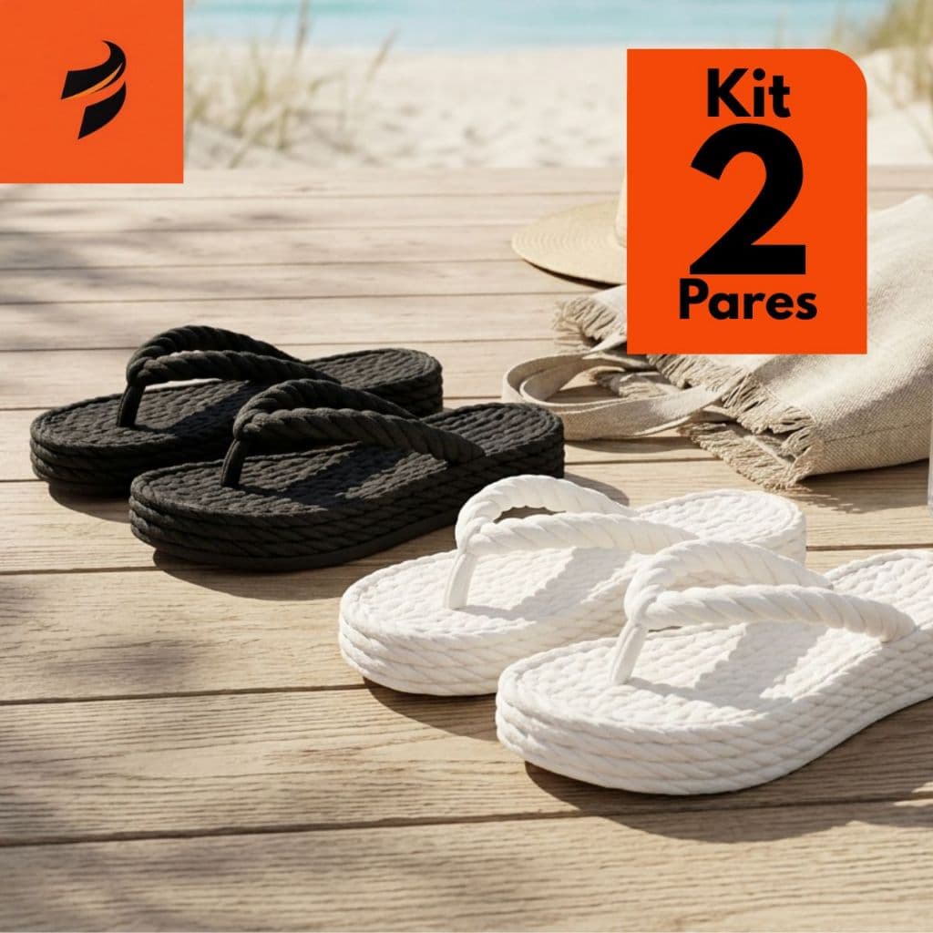 Kit 2 Pares Chinelo Plataforma Nuvem Sandalia Feminino 3 Tranças Casual Estilo Piccadilly Ortopedica