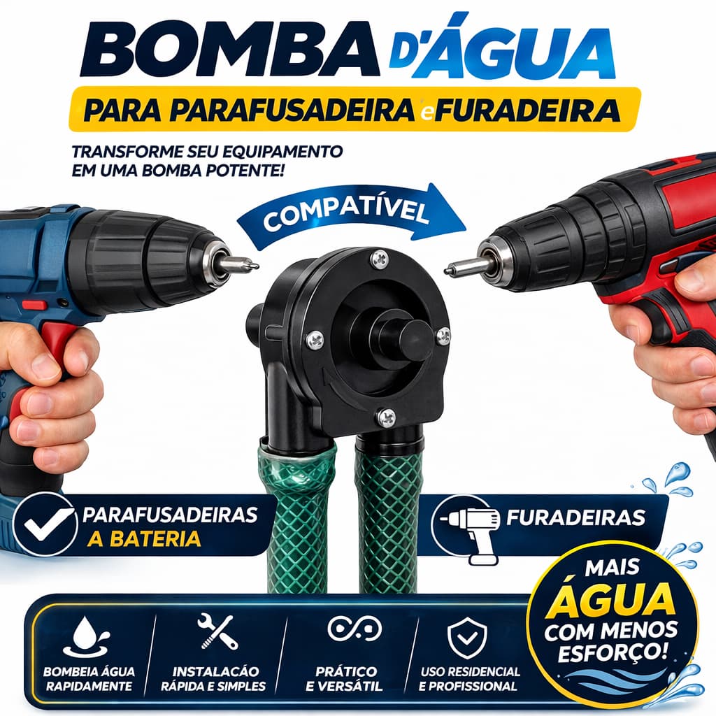 Bomba D´água Para Furadeira e Parafusadeira 1500L
