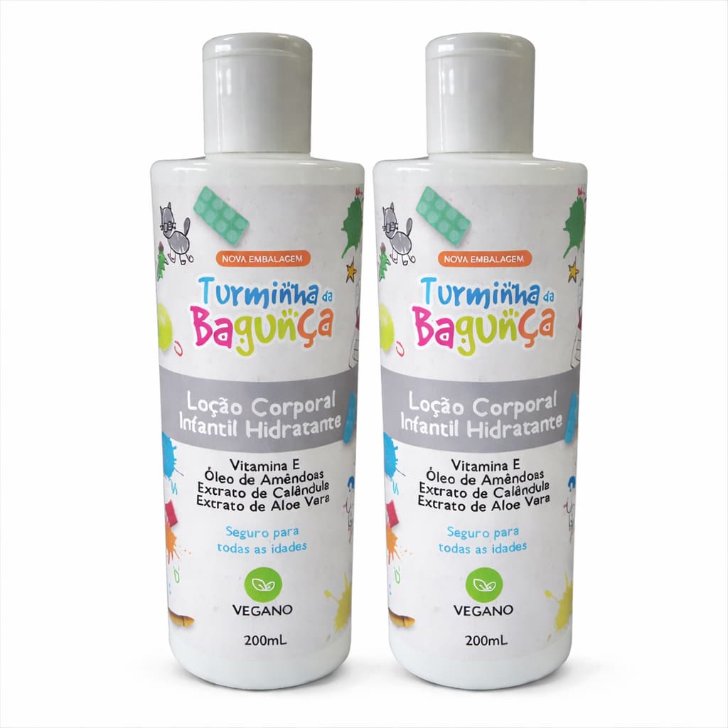 Kit 2 Loção Hidratante Infantil Turminha da Bagunça 200ml