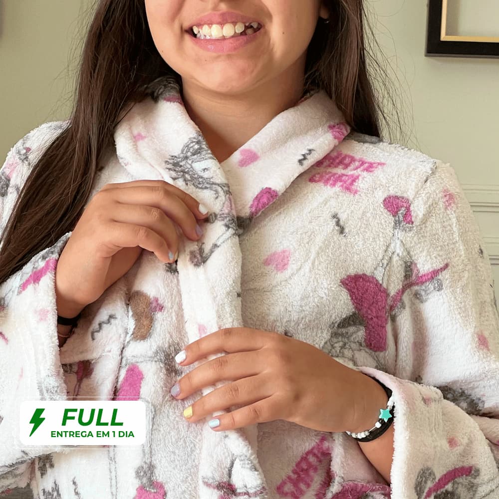 Roupão Infantil Piscina Inverno Microfibra Plush Com Bolso Manga Longa Menino e Menina Para Banho