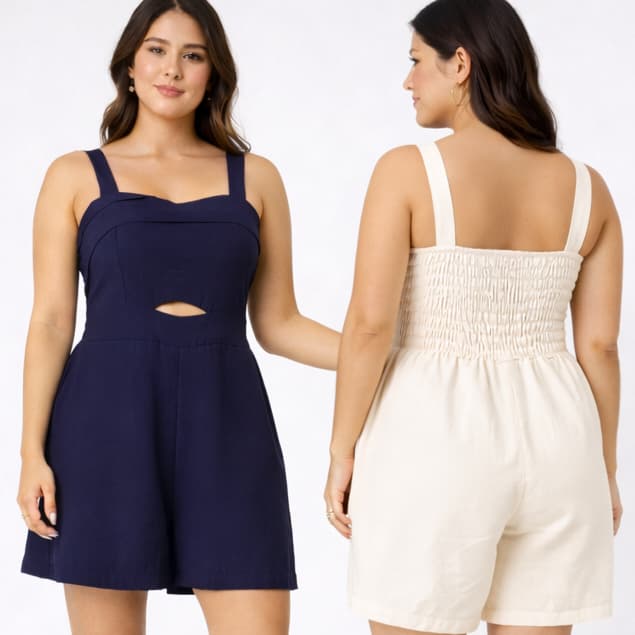 Macaquinho Sensorial Marant Elegante Alfaiataria Alça Larga Elástico nas Costas | Modas May