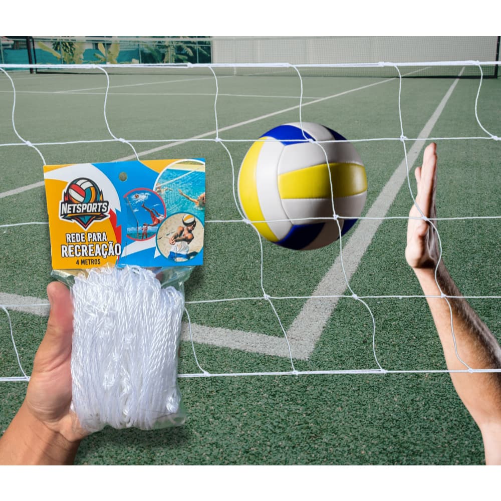 Rede de Volei, (praia, piscina, parque) 4 metros (apenas a rede)