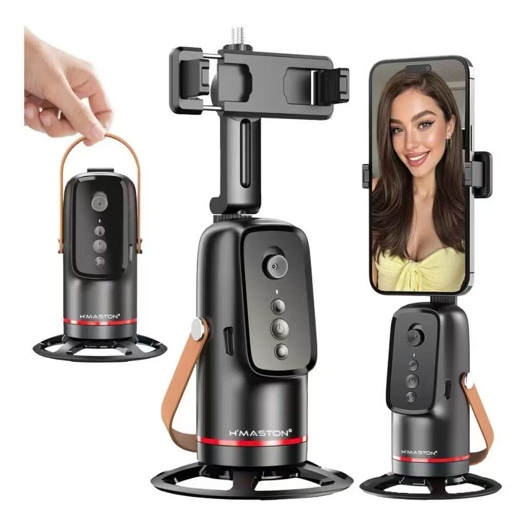 Estabilizador Gimbal De Rotação 360 inteligencia artificial Com suporte de celular,Interface multifuncional de 1/4