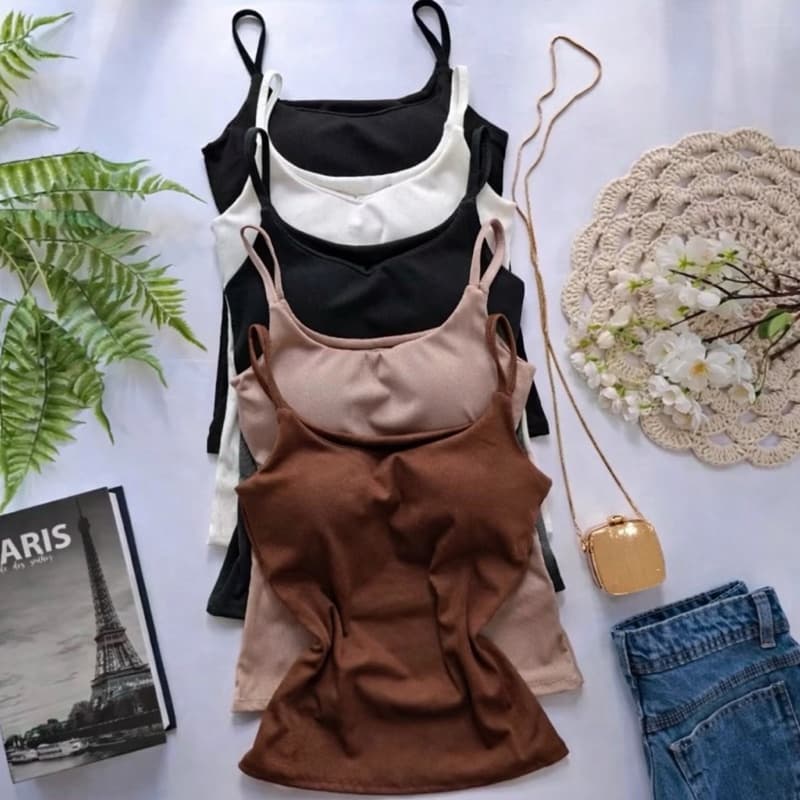 kit 2 Regata Canelada Suplex com Bojo, 2 Regata com Alcinha e Bojo