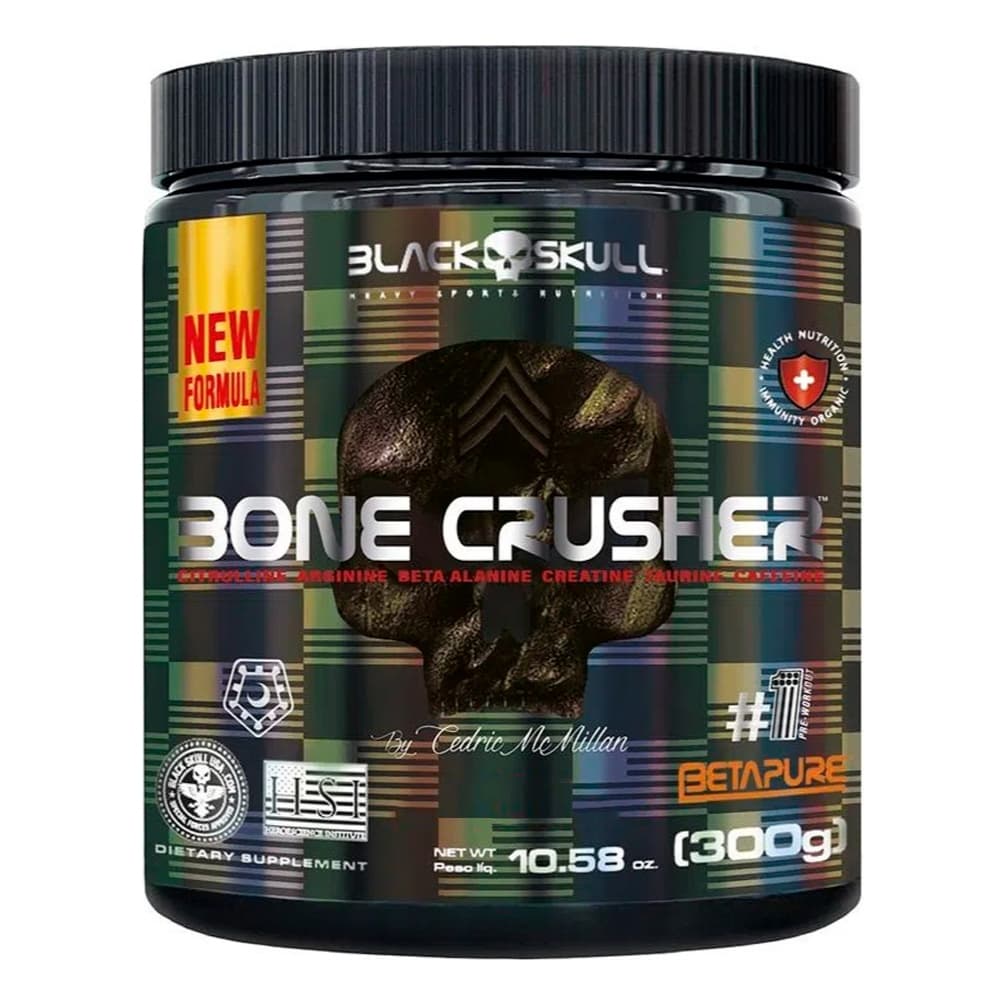 Pré Treino Bone Crusher 300g (Nova Fórmula Concentrada) - Black Skull