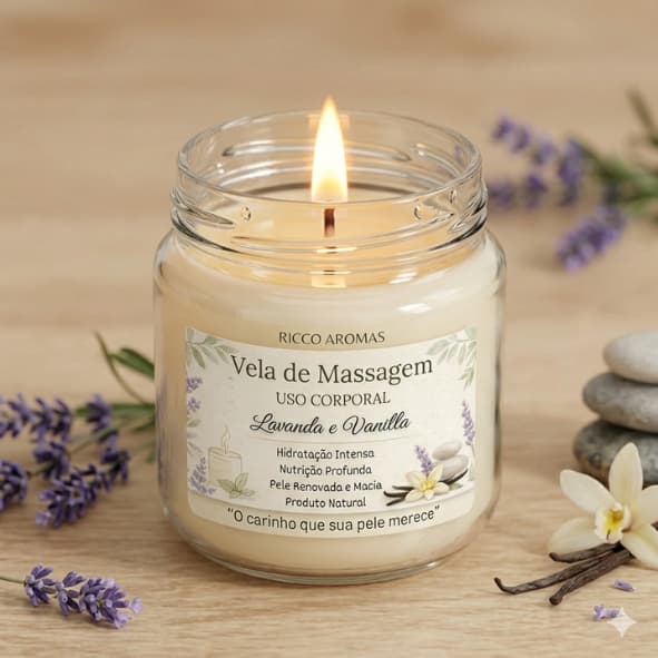 Vela de Massagem com Hidratação e Nutrição Profunda e Intensa - 100% Natural  - RESULTADO IMEDIATO