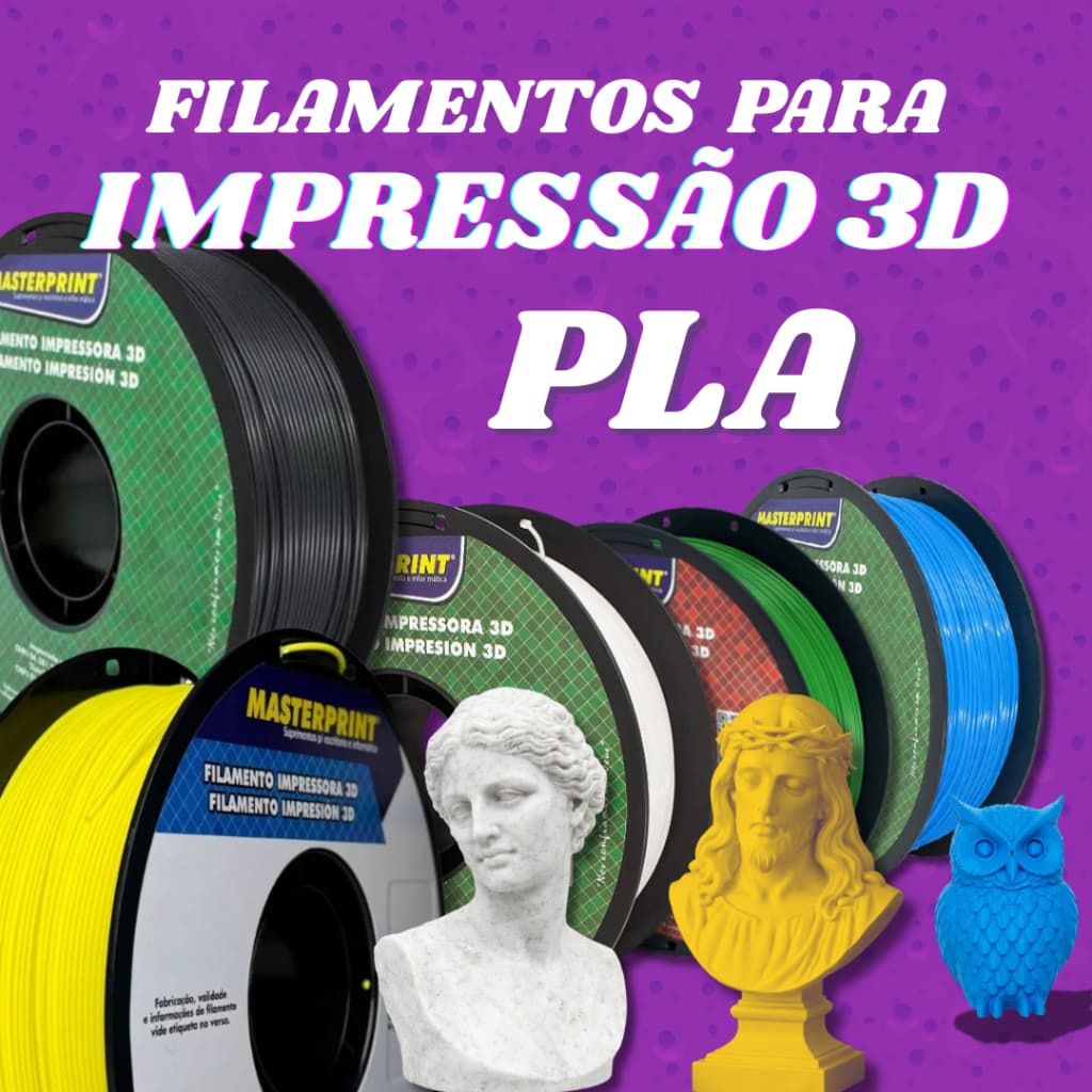 Filamento MasterPrint PLA - 1Kg 1.75mm Biodegradável para Impressora 3D Envio Rápido