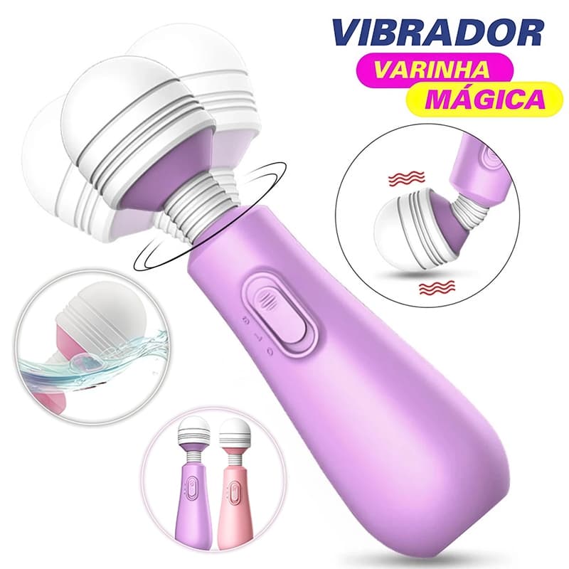 Vibrador Massageador corporal Clitoriano Varinha Mágica Silicone Textura Estimulado - Recarregável