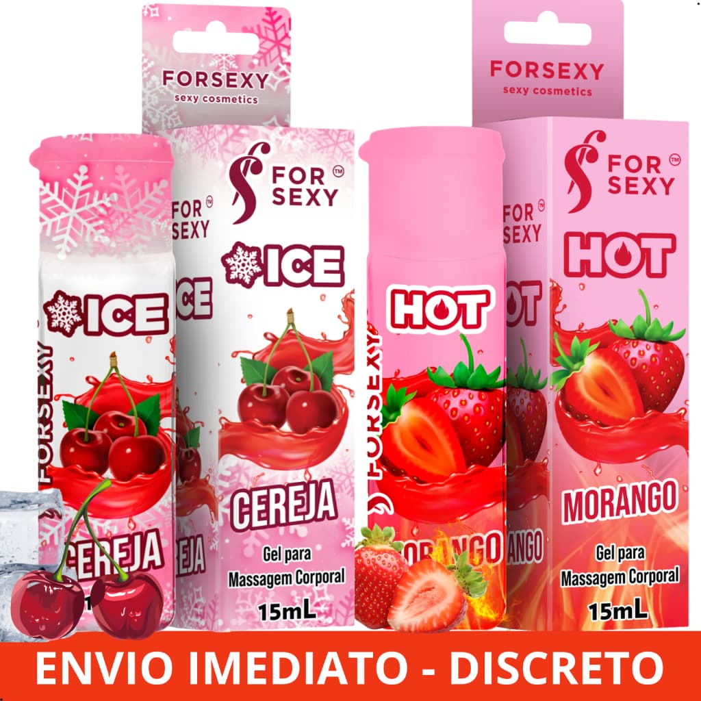 Kit 2 Gel Comestível Óleo Sexo Oral Vários Sabores 15ml For Sexy Lubrificante Beijável Sex Shop
