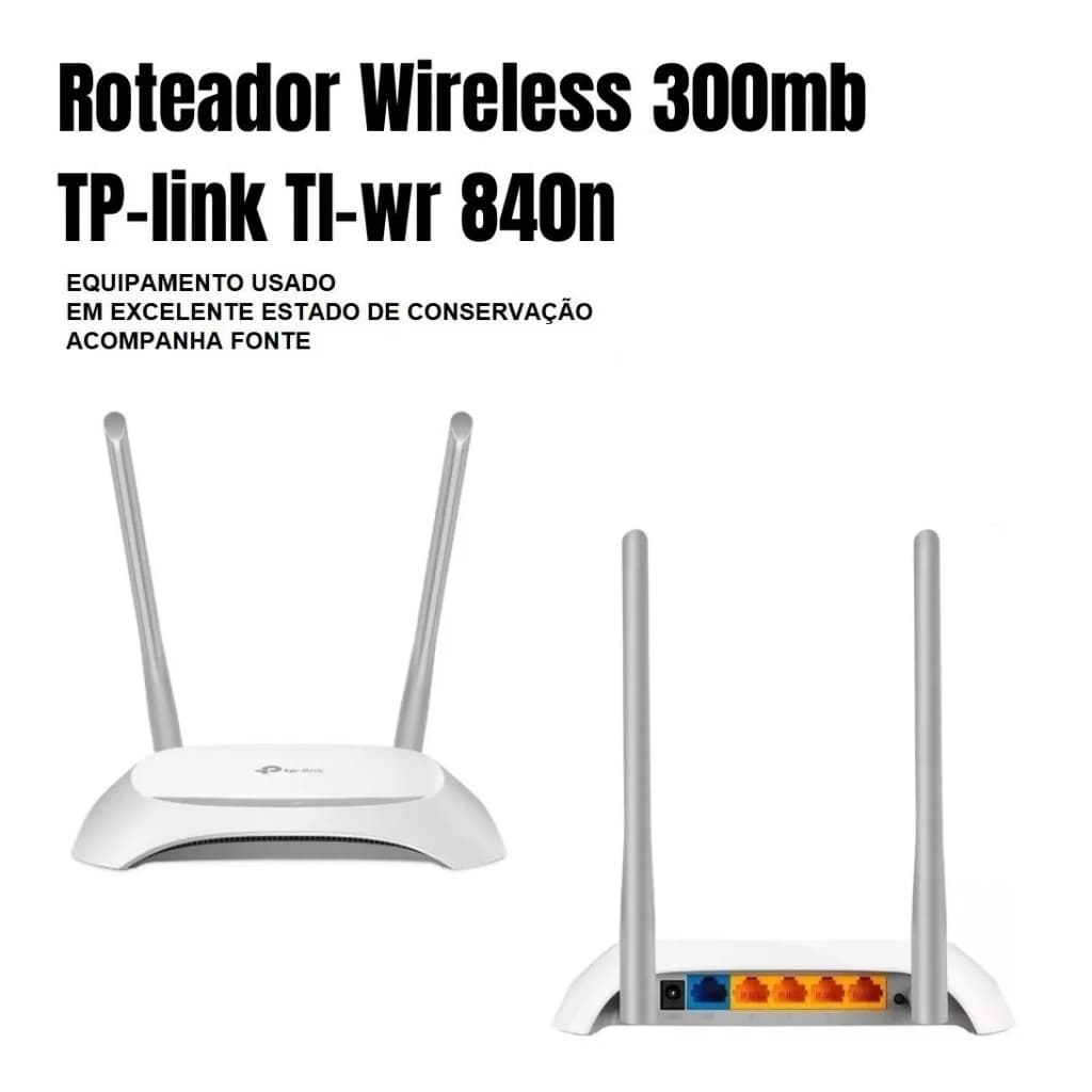 Roteador Wireless 300mb Tp-link Tl-wr840n (Usado)