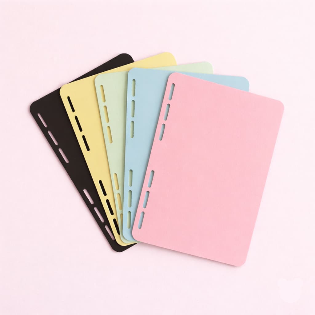 Kit 4 Divisórias Subcapa Coloridas Fichario Argolado Caderno Universal 4 e 6 Furos A5 - Papel Color Plus 180g