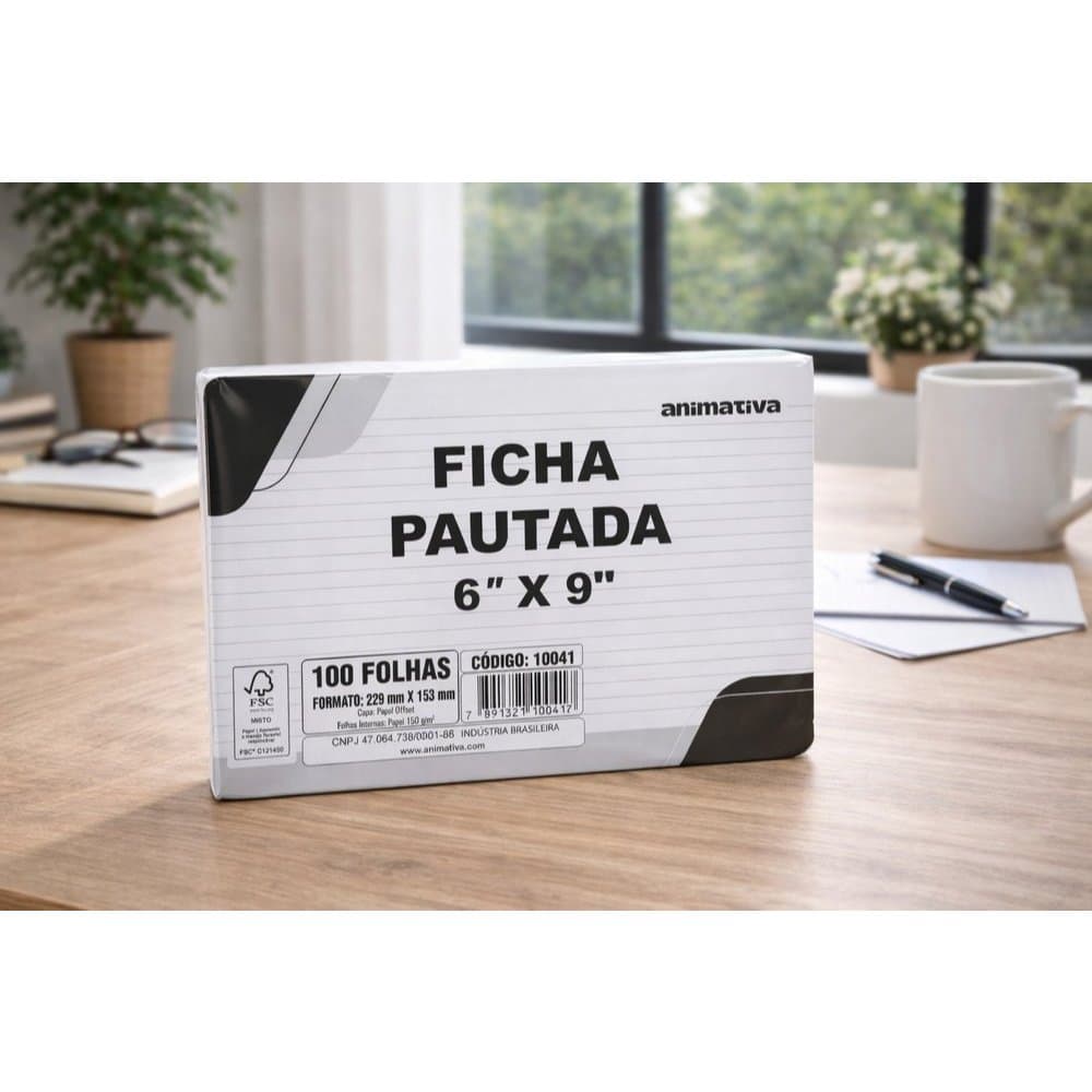 Ficha Pautada 4x6 5x8 6x9 100 Folhas Branca Cartão Fichário Estudo Anotações
