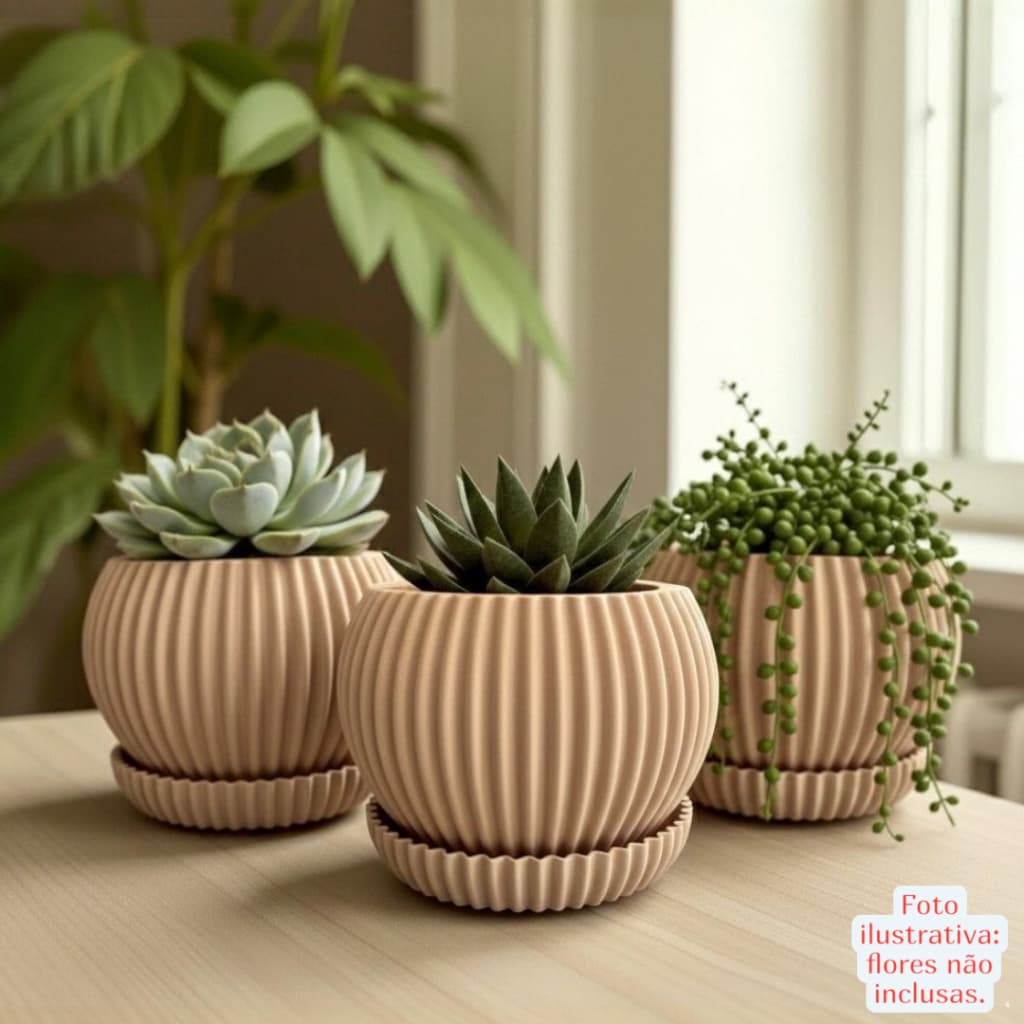 Kit 1/2/3 vasos suculentas decorativos vaso decorativo cachepô para plantas naturais ENVIO EM 24 HRS