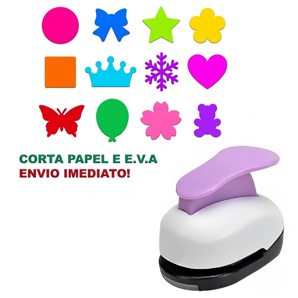 Kit 12 Cortador Perfurador De Eva E Papel Scrapbook -16mm - 1,6cm