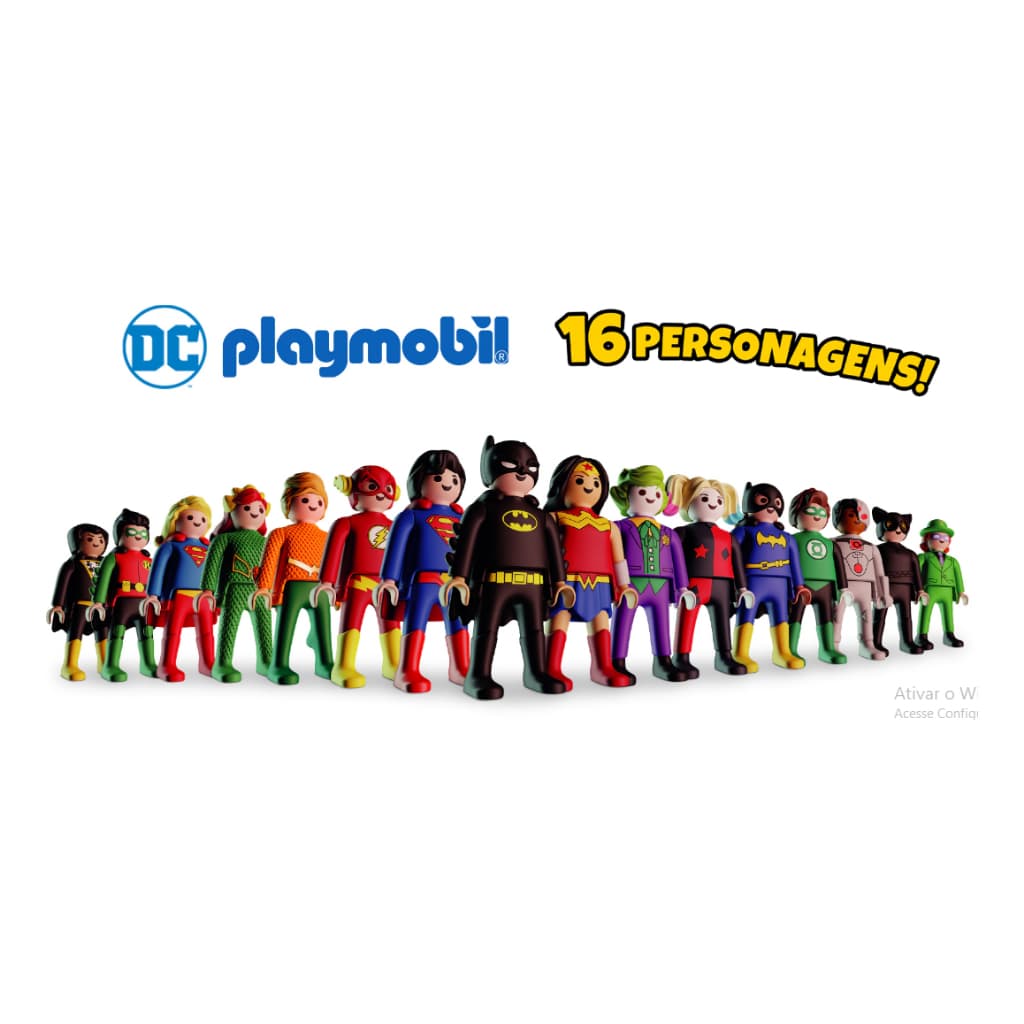Colecionáveis Surpresas Kinder Ovo DC Playmobil 2026