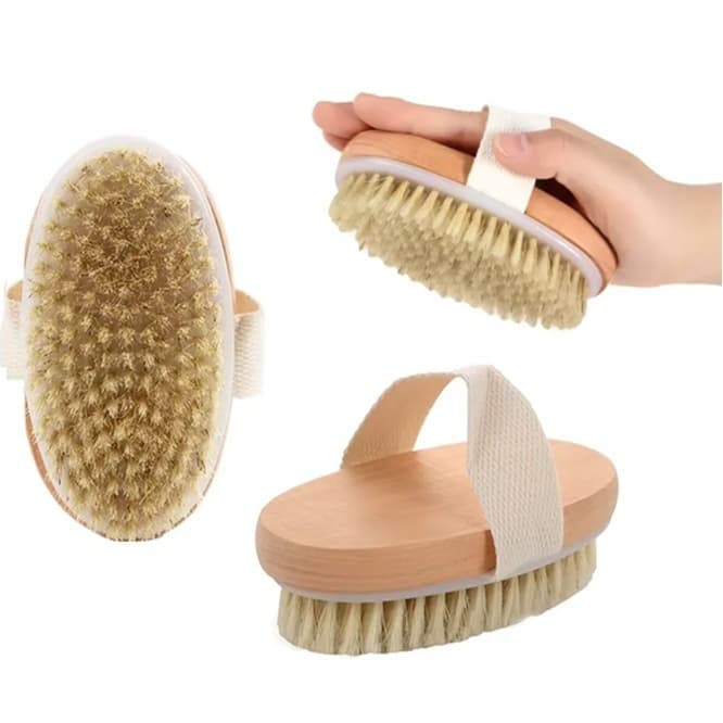 Escova Corporal Seca Esfoliação A Seco Cerdas Naturais Esfoliante Corpo Lipedema Celulite