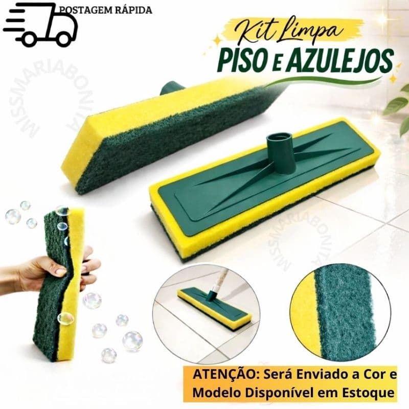 Kit 2/3/4/6 Esfregão Limpa Chão Lava Piso Azulejo Cozinha Banheiro Box Rosca Padrão Rodo Abrasivo Rosca Padrão-MMB