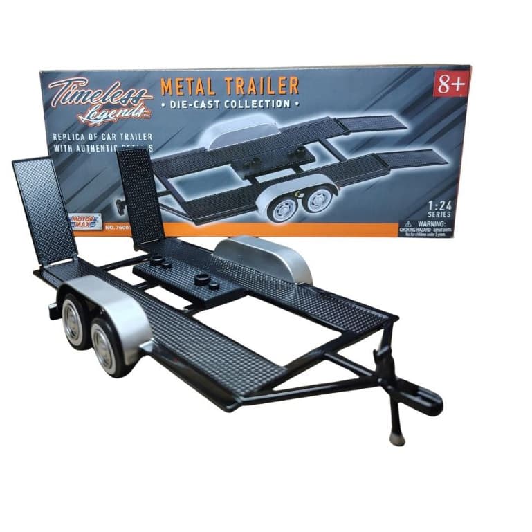 Miniatura Reboque  Metal Trailer 2 eixo Motormax Metal 1:24