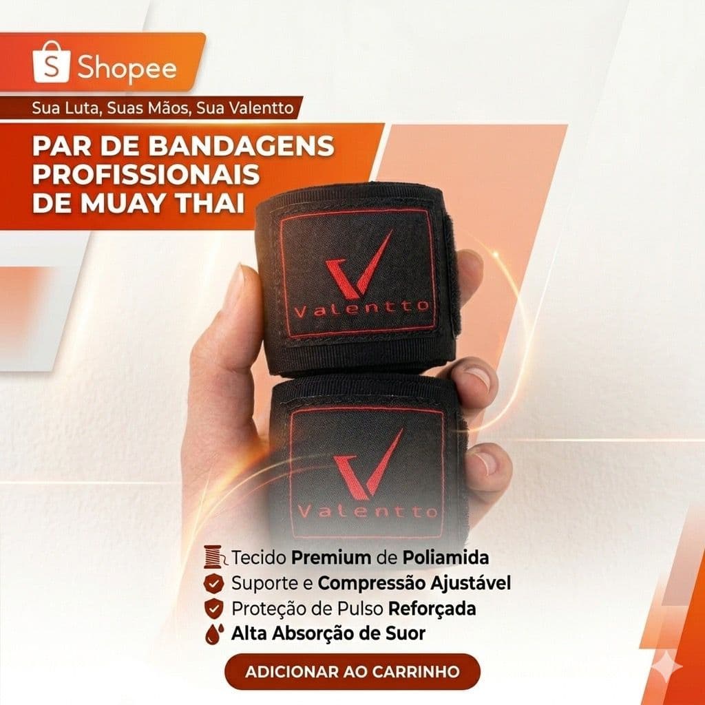 Bandagem para Muay Thai Kickboxing Boxe Valentto
