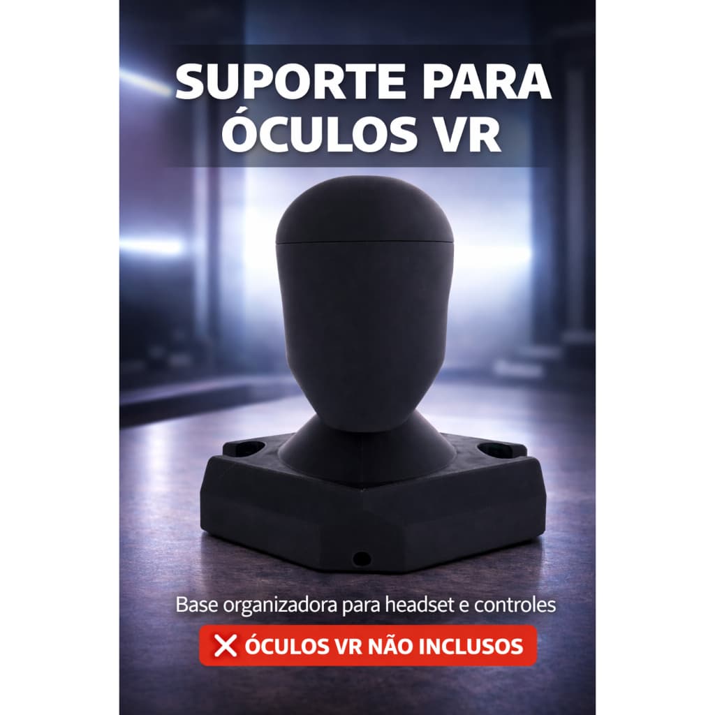 Suporte VR Meta Quest – Organizador Gamer para Óculos VR | Base 3D Estável