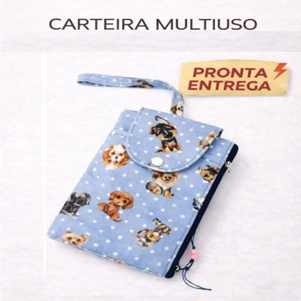 Carteira Porta Celular Feminina em Tecido | Porta Cartão Dinheiro | Artesanal