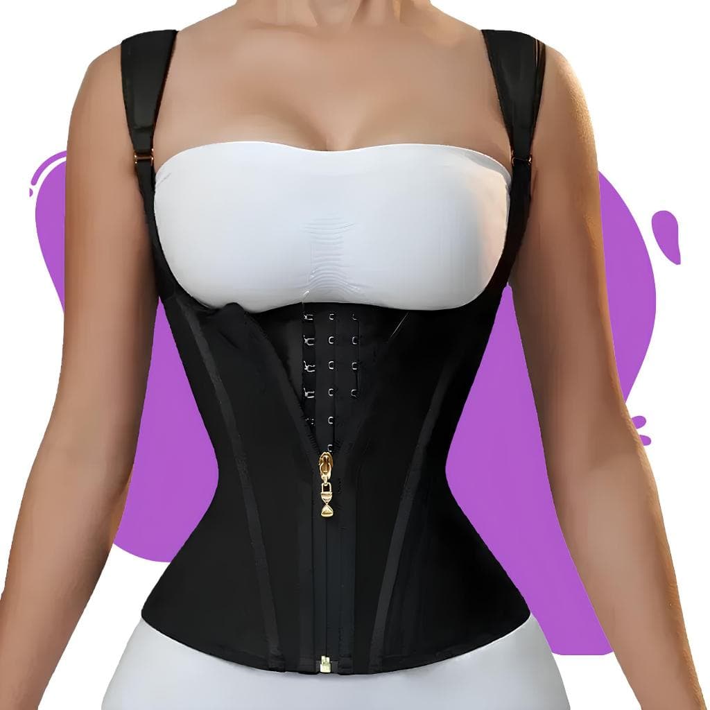 Cinta De Alta Compressão Espartilho Modelador Com Ziper Afina Cintura Define Barriga Ajustável