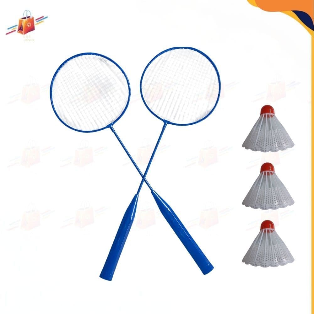 Kit de Badminton 2 Raquetes + 3 Petecas Esporte Treino Diversão Garantida Família Lazer