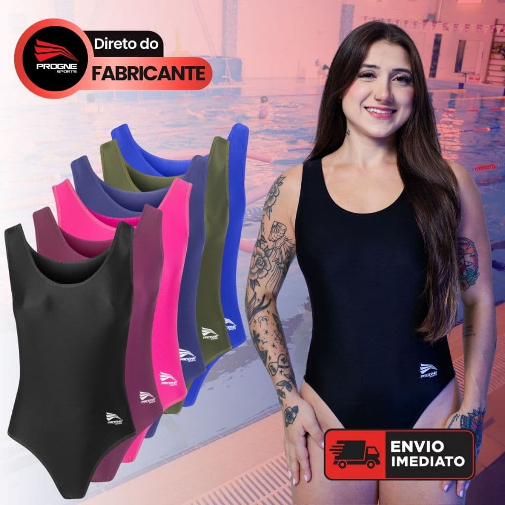 MAIÔ FEMININO PREMIUM - NATAÇÃO HIDROGINÁSTICA ESPORTES TREINOS PRAIA - PROGNE SPORTS