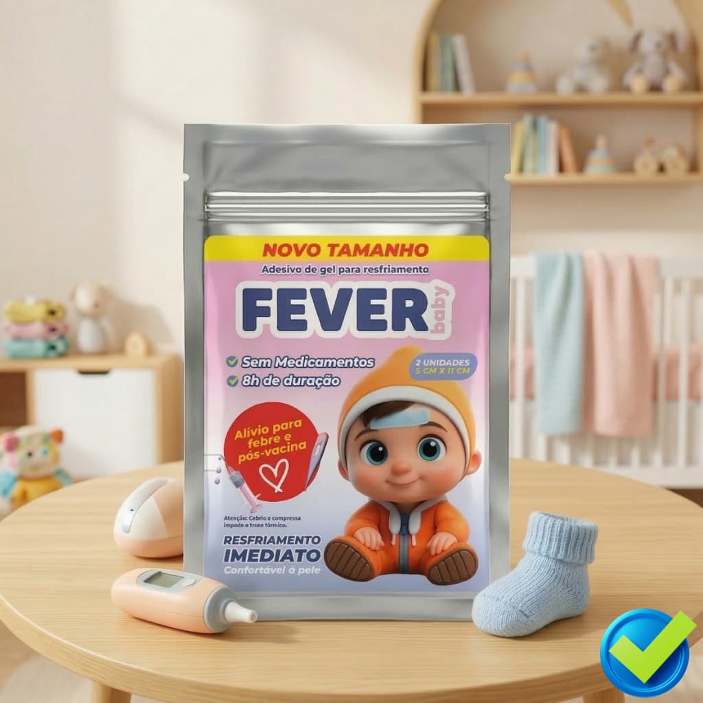 FeverBaby Adesivo Refrescante Bebê – Febre e Pós‑Vacina 2 un – Alívio 8h
