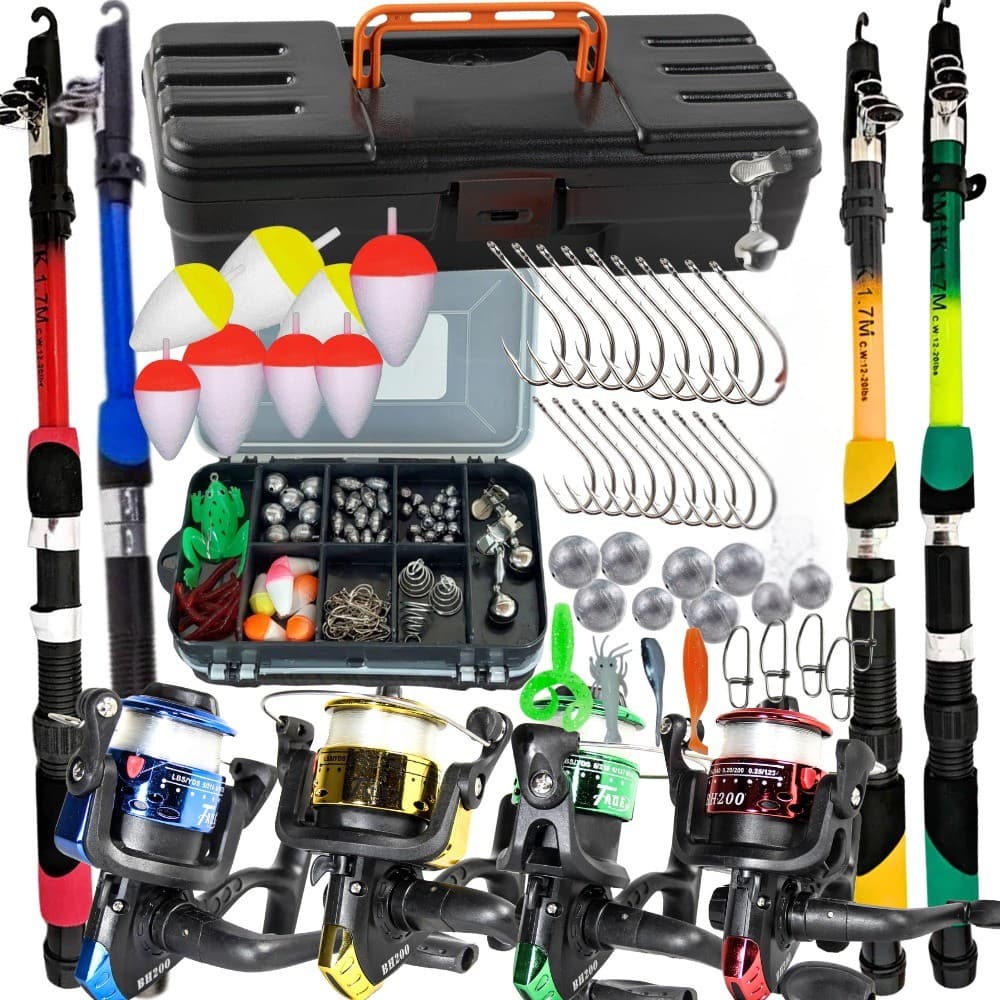 Mega Kit de Pesca Completo Varas Molinetes Caixa Maleta, com Anzóis, Boias, Chumbos e Iscas OU APENAS MALETA COM ACESSOR