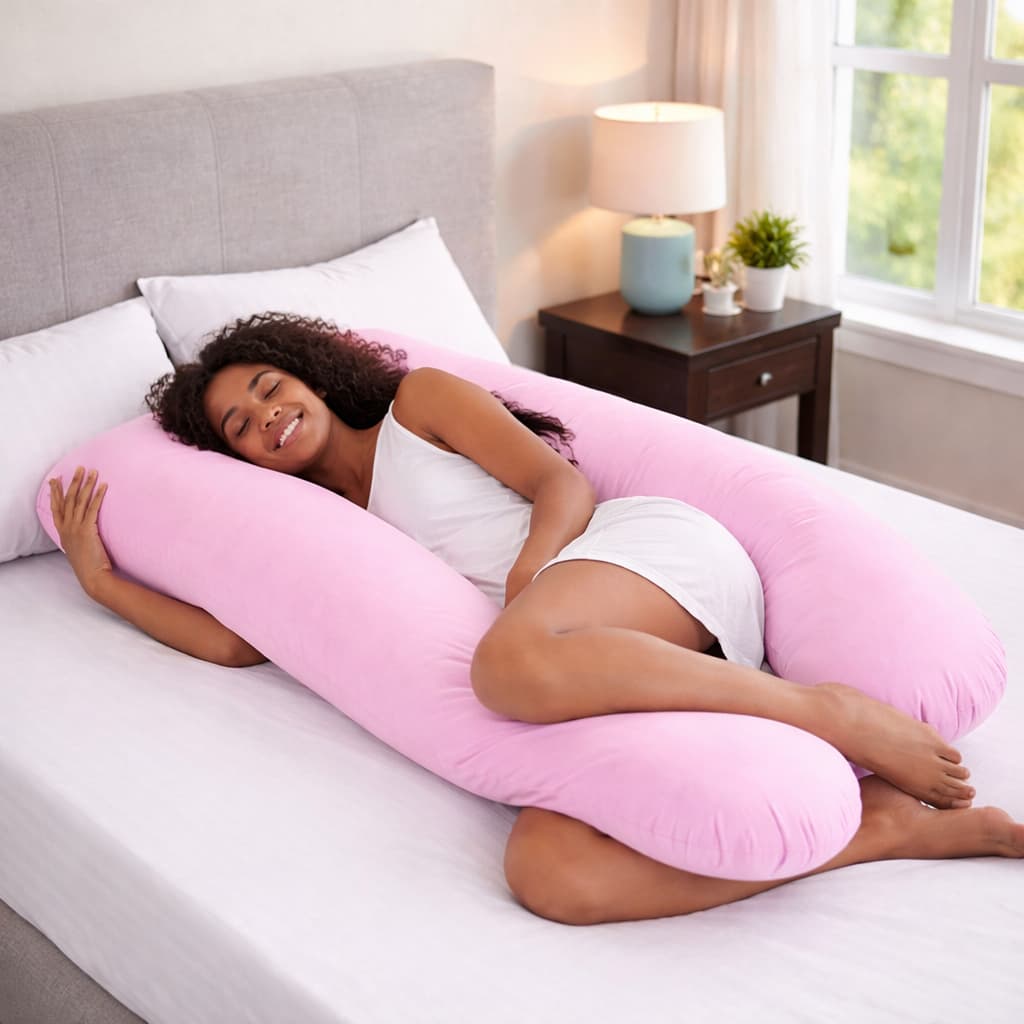 Almofada de gestante, travesseiro corpo inteiro, conforto, apoio, macia, maternidade, conforto gravidez