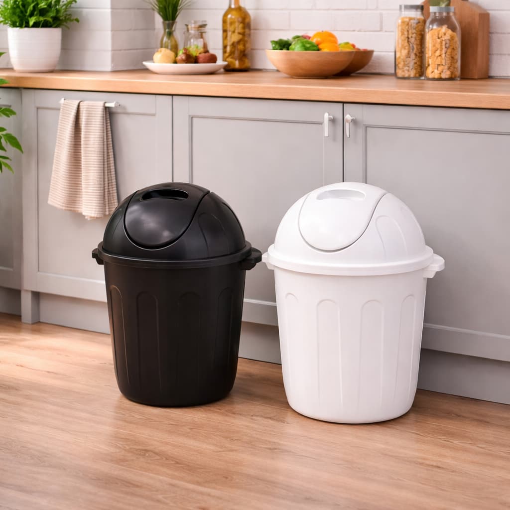 Kit Lixeiras de Plástico Basculante 12L Reforçada para cozinha, banheiro e escritório