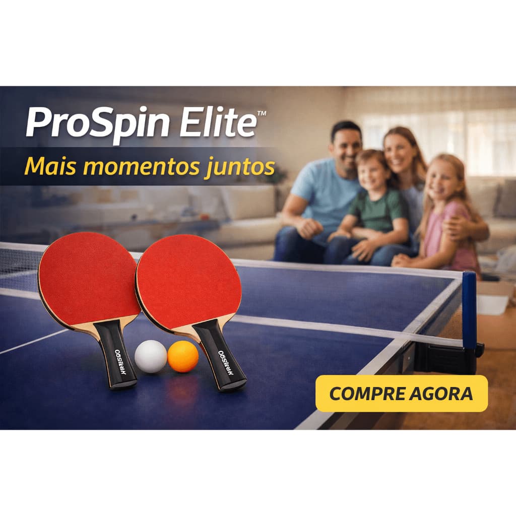 Kit Ping Pong Profissional 2 Raquetes + 3 Bolinhas Tênis de Mesa Alta Precisão