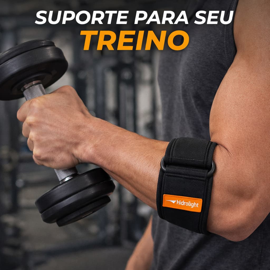 Tennis Elbow Hidrolight Cinta Cotovelo Tensor Ajustável Epicondilite Tendinite Neoprene Preto