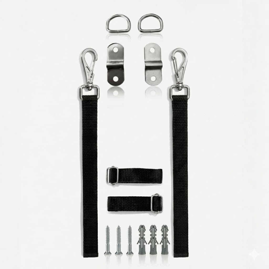 Moquetão C/ Tira + Pitão Par Trava Toldo Cortina Presilha