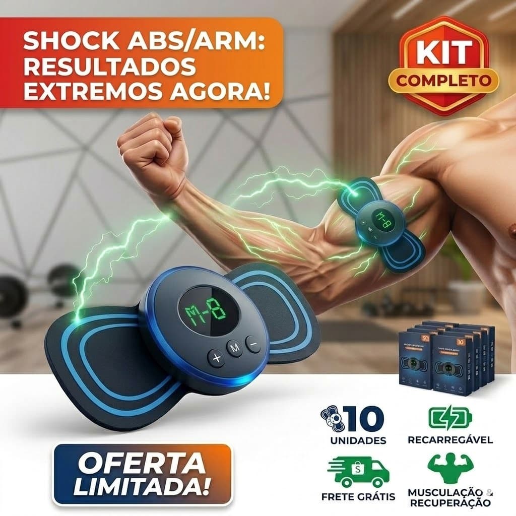 Mini massageador elétrico portátil ideal para dores e recuperacao muscular fisioterapia