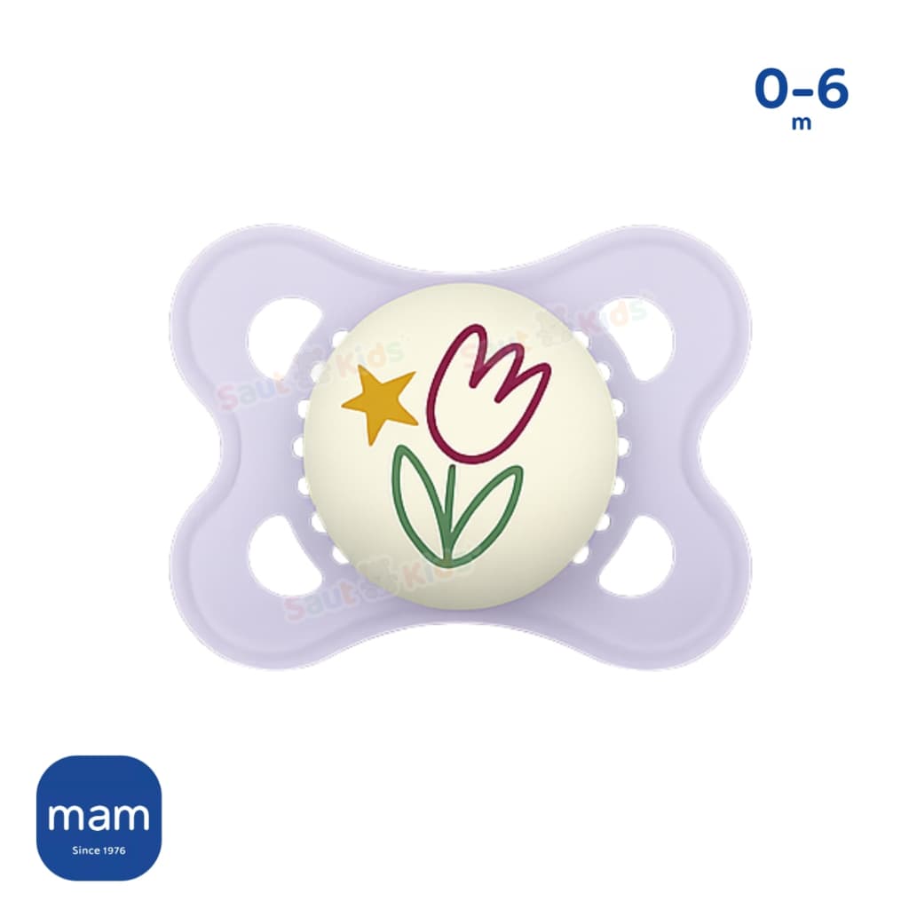 Chupeta MAM Silicone Night Brilha Escuro 0-6 Meses Bico Bebê Menina Rosa