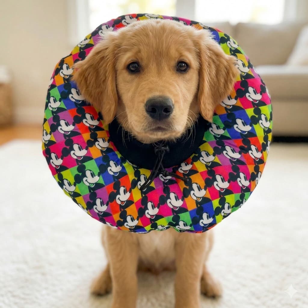 COLAR ELIZABETANO ALMOFADADO CONFORTAVEL GATOS E CAES FOFINHO M (MEDIDAS NA DESCRIÇÃO)