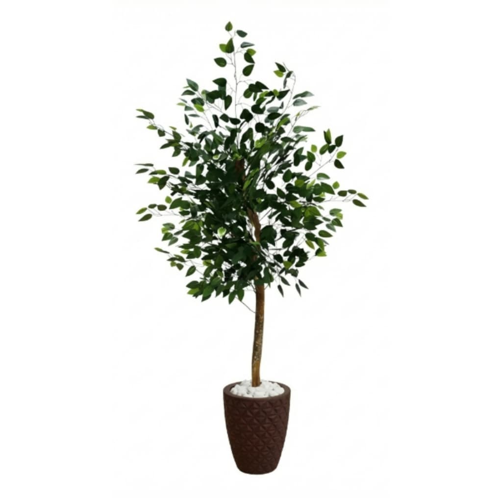 Planta Artificial Fícus Variegata Decoração Com Vaso
