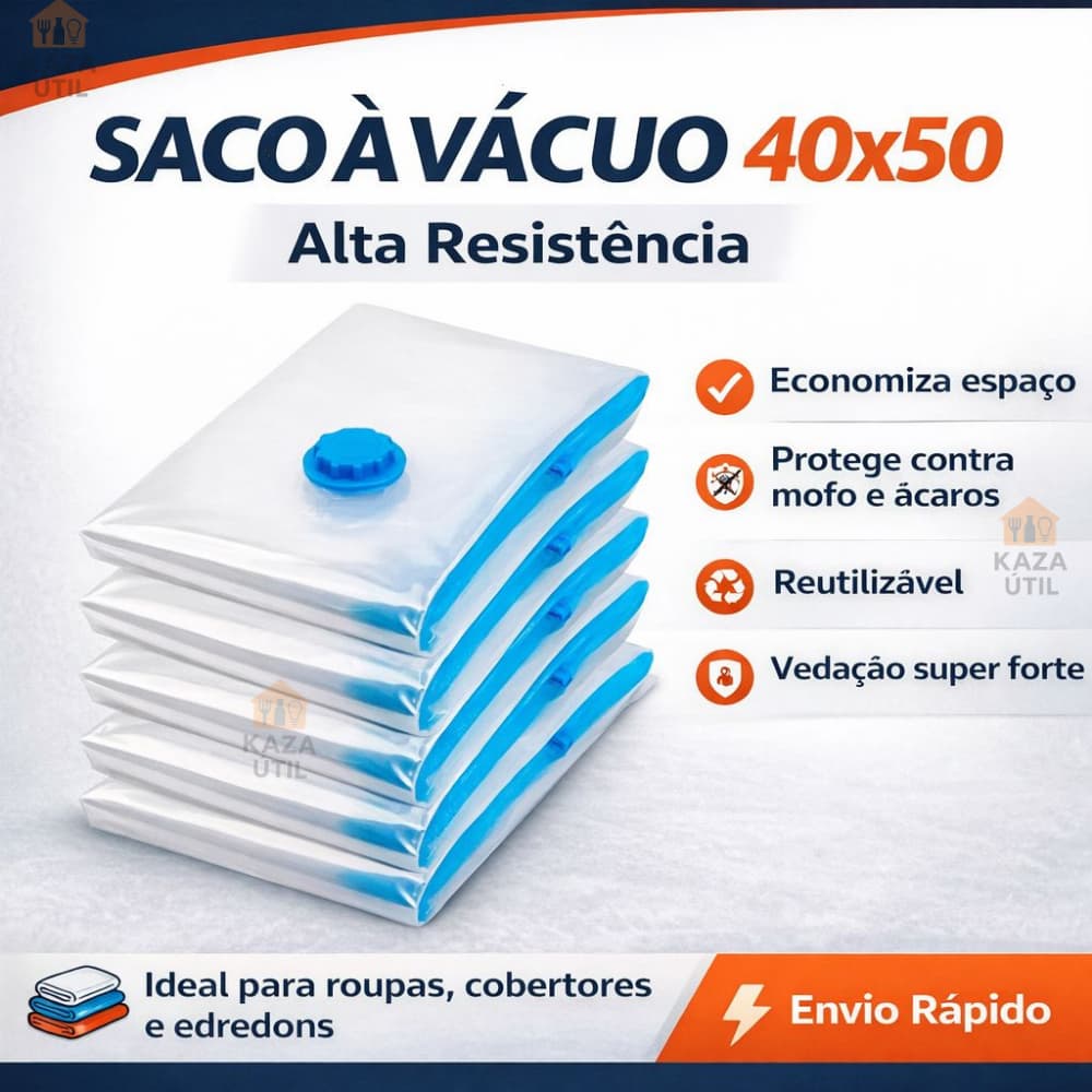 Sacos a Vácuo 40x50cm Reutilizável para roupas