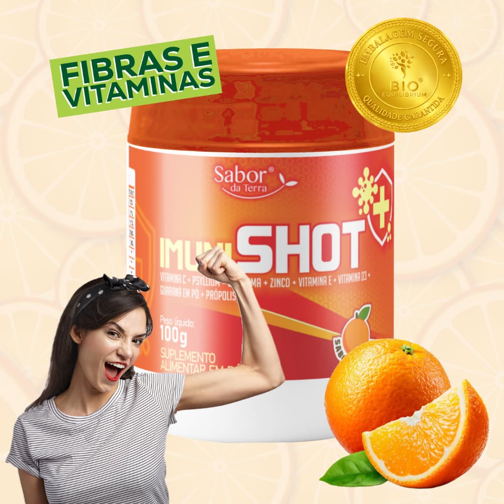 Suplemento Natural para Imunidade Sabor Laranja | Vitaminas e Minerais Essenciais | Defesa do Corpo