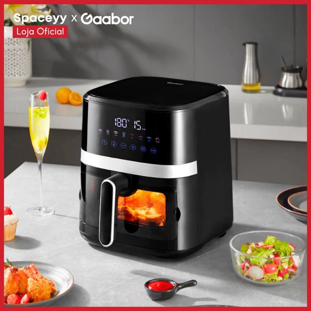 Fritadeira Air Fryer Lume Touchscreen Digital Gaabor com visor Transparente 5,5L 1500W